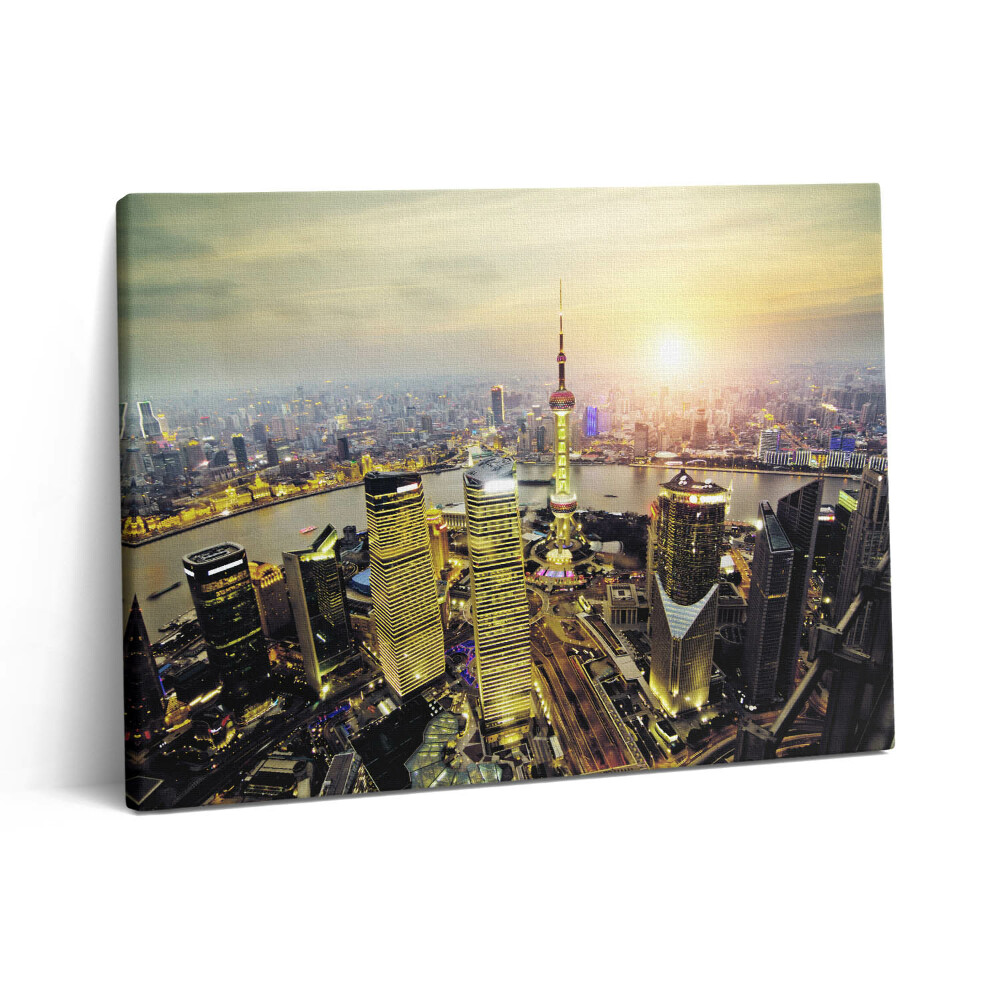 Pictură pe pânză 80x60 Shanghai noaptea