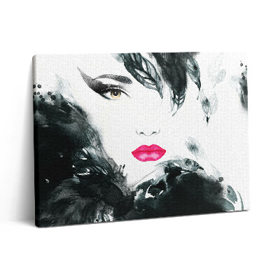 Pictură pe pânză 80x60 Portretul unei femei cu buze roșii