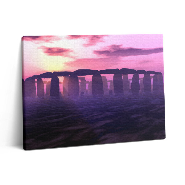 Pictură pe pânză 80x60 Apus de soare la Stonehenge