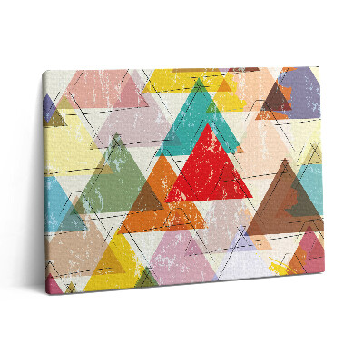 Pictură pe pânză 80x60 Model geometric triunghiular