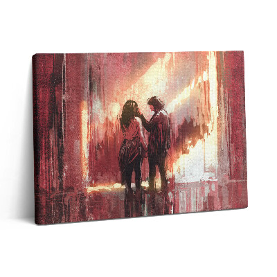 Pictură pe pânză 80x60 Un cuplu tânăr îndrăgostit