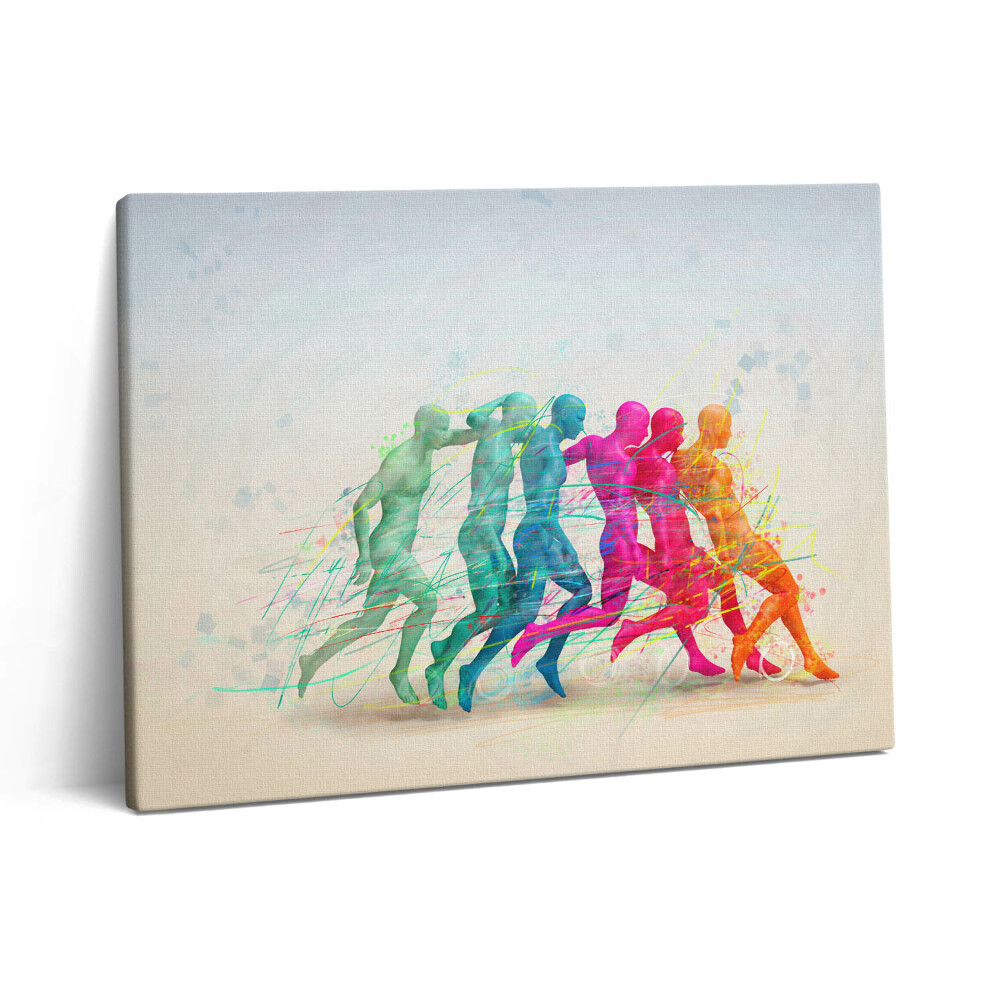 Pictură pe pânză 80x60 Oameni colorați