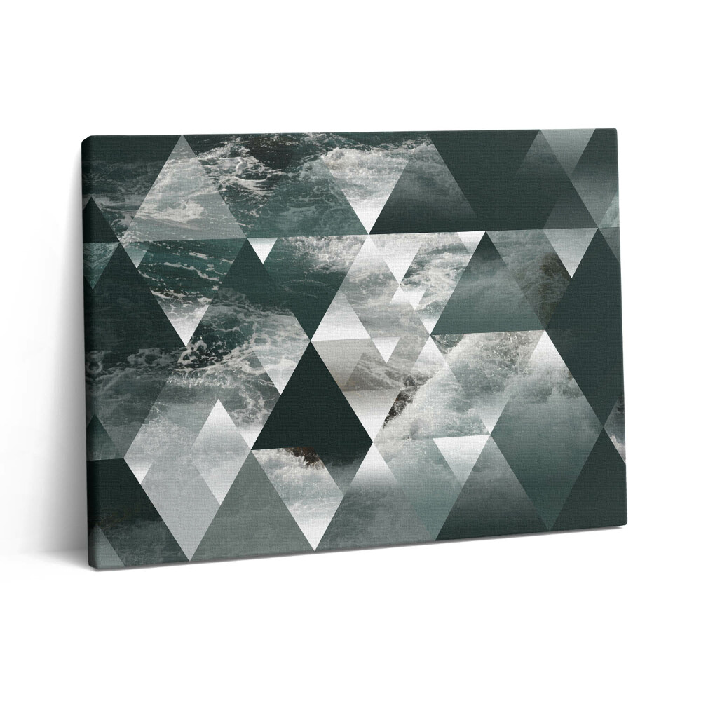 Pictură pe pânză 80x60 Abstracție geometrică a valurilor mării