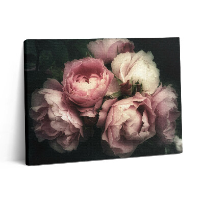 Pictură pe pânză 80x60 un buchet de trandafiri roz vechi