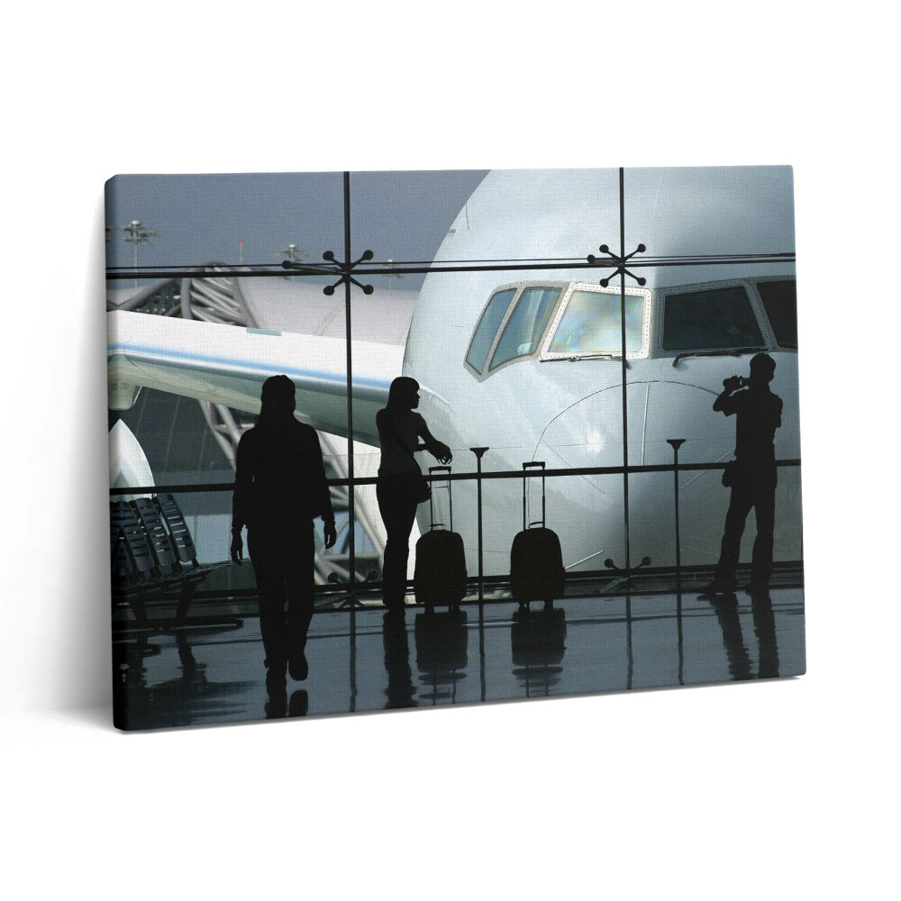 Pictură pe pânză 80x60 Pasagerii care așteaptă un avion