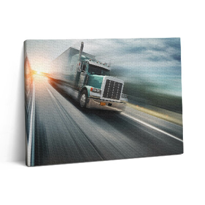 Pictură pe pânză 80x60 Camion pe autostradă