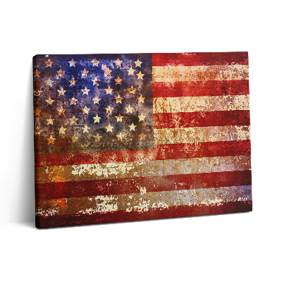 Pictură pe pânză 80x60 Steagul SUA vintage