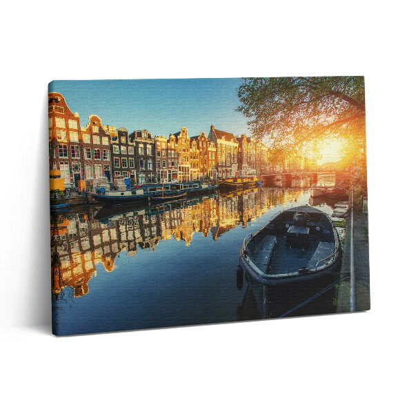 Pictură pe pânză 80x60 Orașul Amsterdam