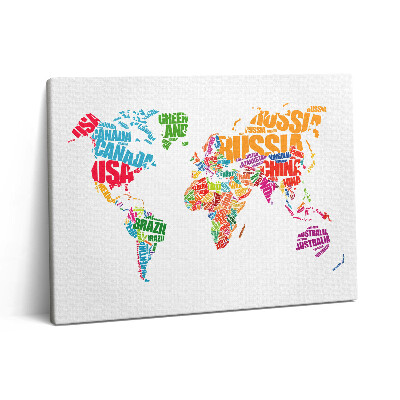 Pictură pe pânză 80x60 Harta lumii
