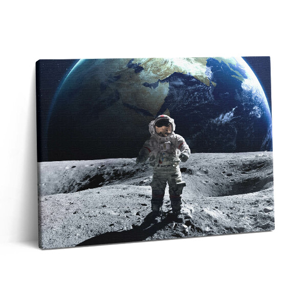 Pictură pe pânză 80x60 Astronautul pe Lună