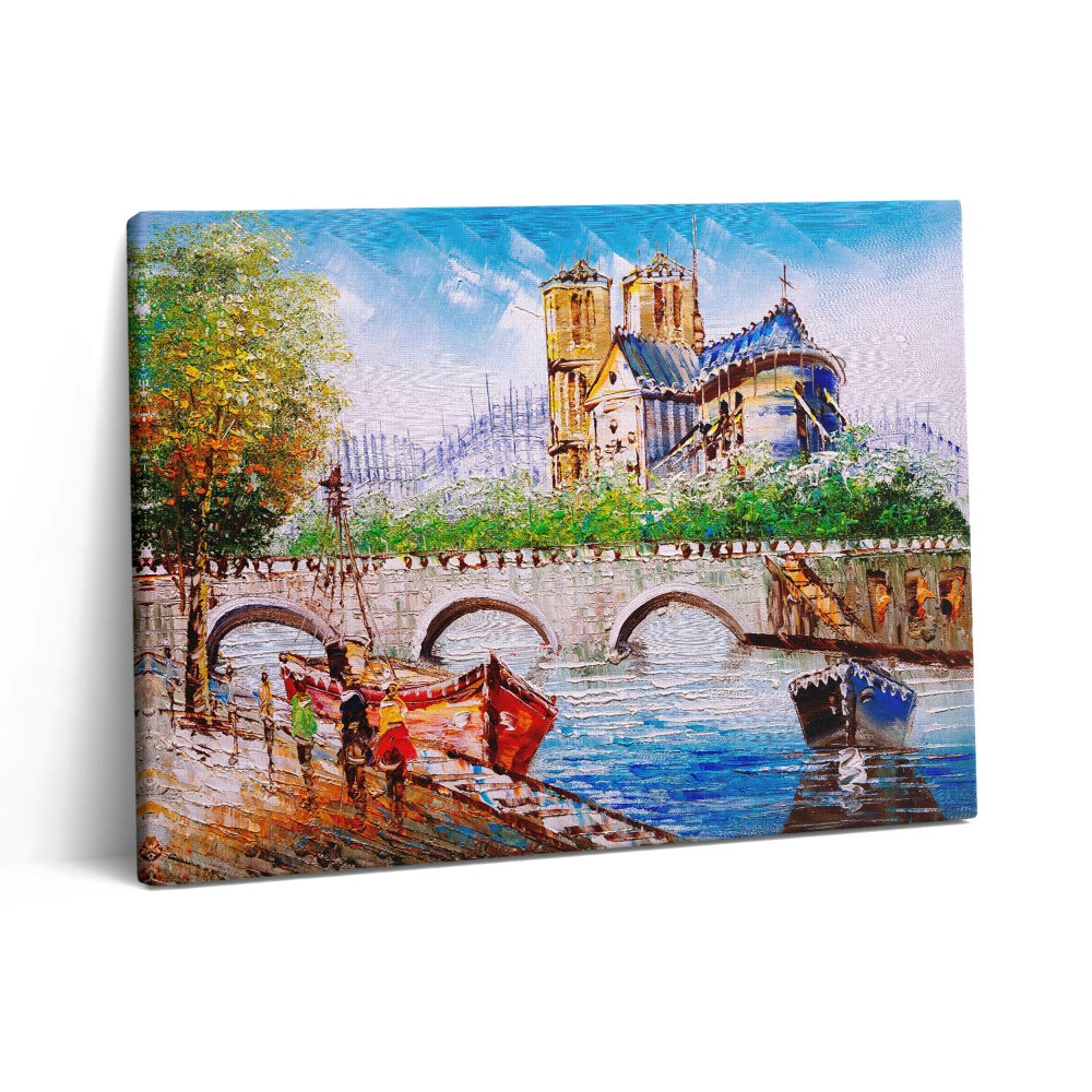 Pictură pe pânză 80x60 Vopsirea unei bărci