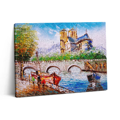 Pictură pe pânză 80x60 Vopsirea unei bărci