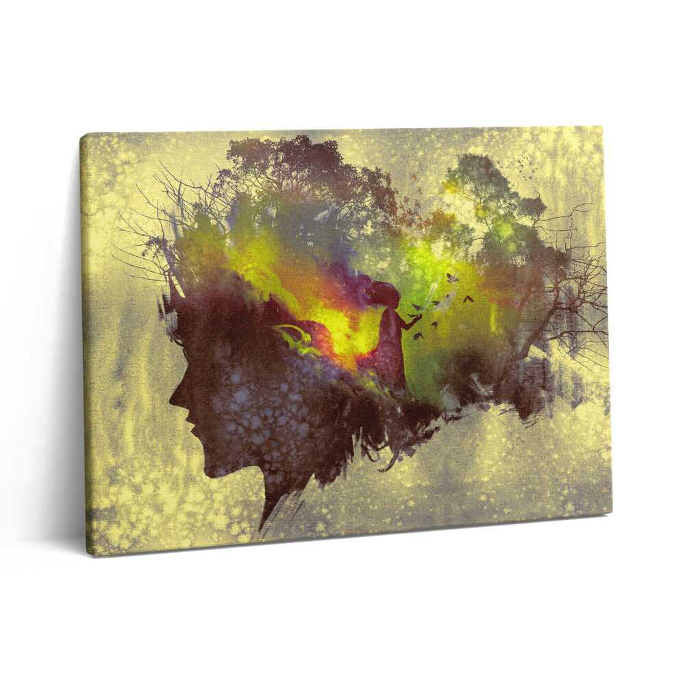 Pictură pe pânză 80x60 Femeie în pădure