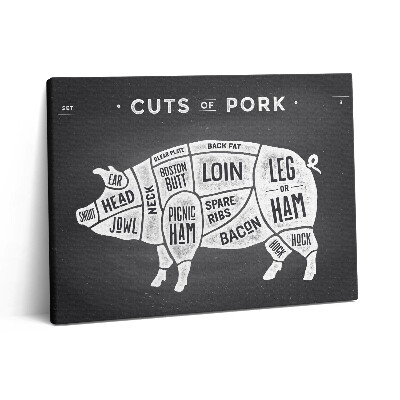 Pictură pe pânză 80x60 Poster cu porc - măcelar de porci