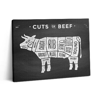 Pictură pe pânză 80x60 Poster cu vacă - Măcelar de vită