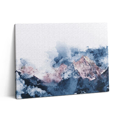 Pictură pe pânză 80x60 Rezumat al lanțurilor muntoase