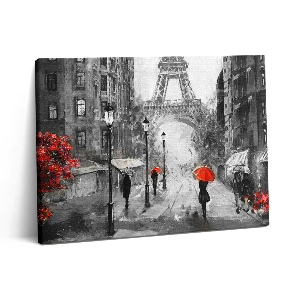 Pictură pe pânză 80x60 Străzile din Paris și Turnul Eiffel