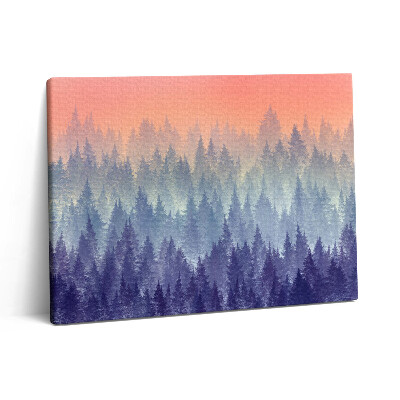 Pictură pe pânză 80x60 Pădurea în ceață