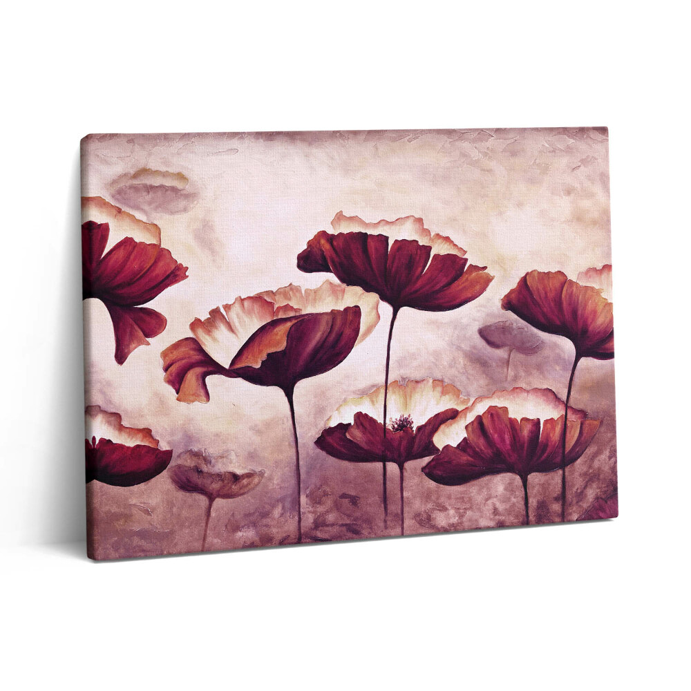 Pictură pe pânză 80x60 Flori de mac înflorite