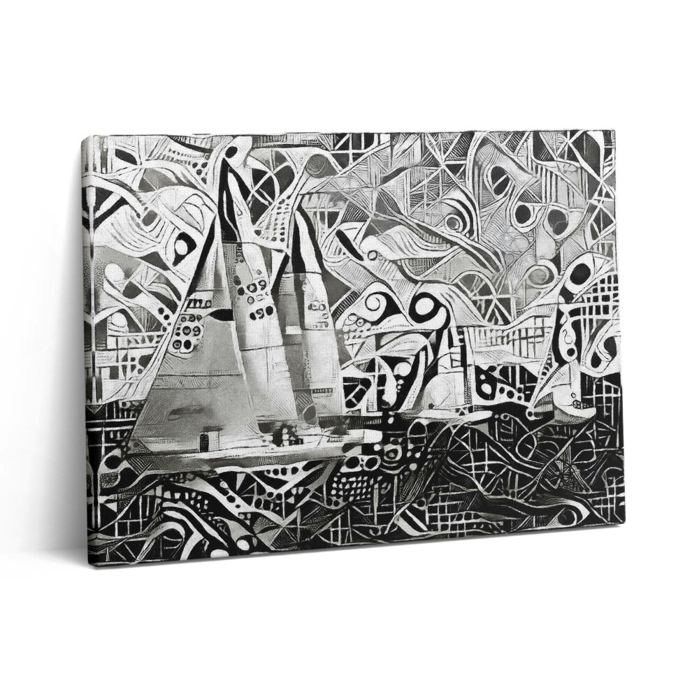 Pictură pe pânză 80x60 Rezumat al unei barci cu pânze pe mare