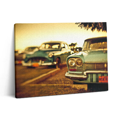 Pictură pe pânză 80x60 Mașini vechi - colecție de mașini