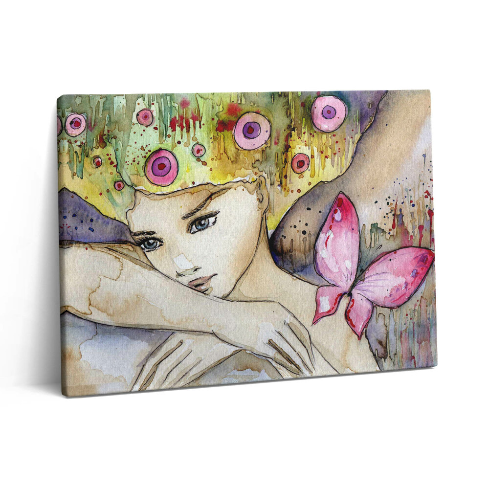 Pictură pe pânză 80x60 Femeie cu părul vopsit