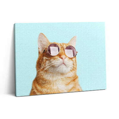 Pictură pe pânză 80x60 Pisică amuzantă cu ochelari