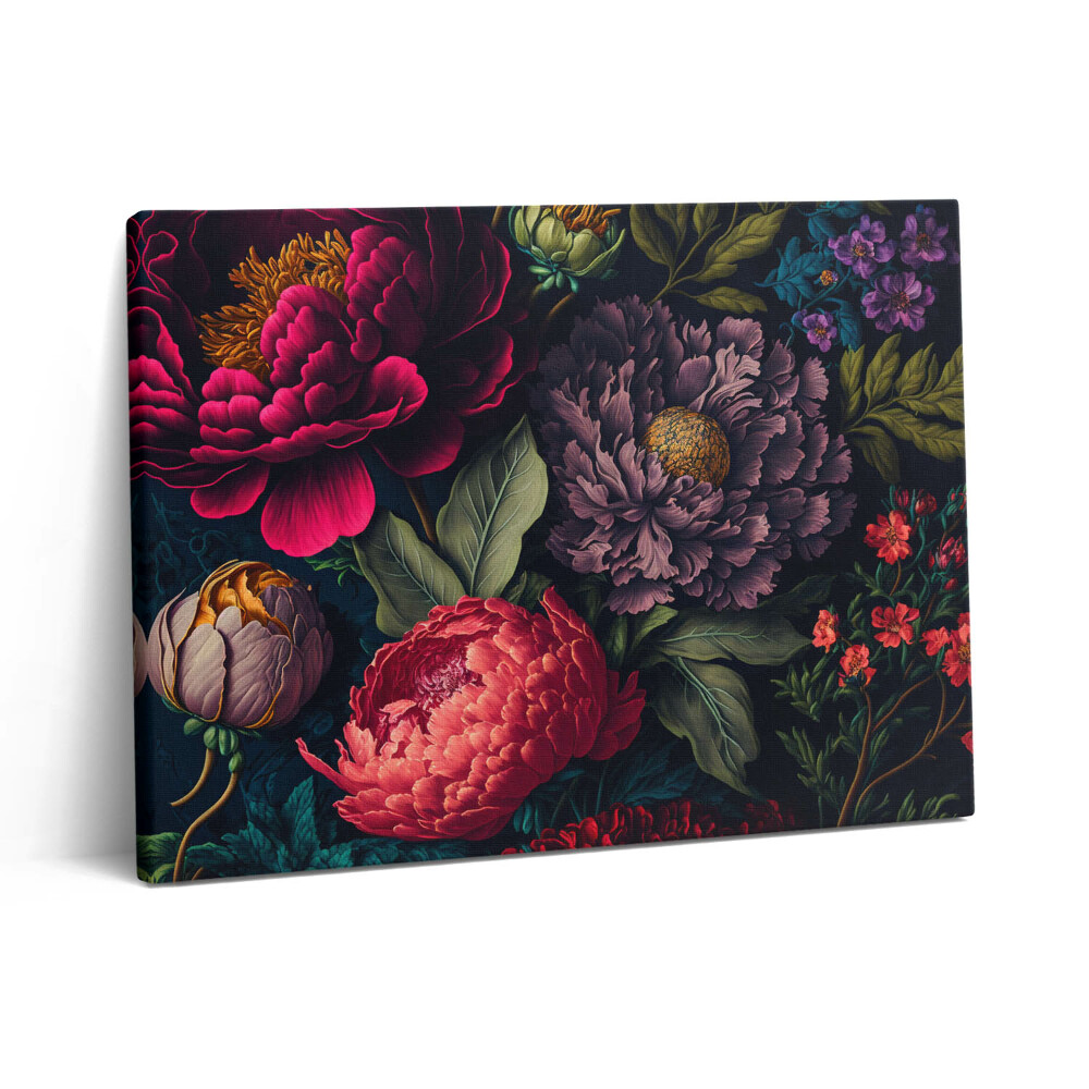 Pictură pe pânză 80x60 Buchet de flori botanice vintage