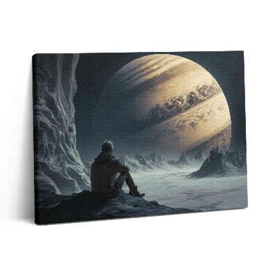 Pictură pe pânză 80x60 Omul în spațiu și pe planetă