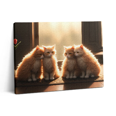 Pictură pe pânză 80x60 Pisicuțe dulci