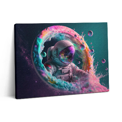 Pictură pe pânză 80x60 Cosmonauți colorați în nor