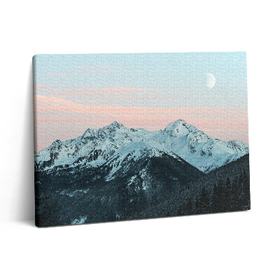 Pictură pe pânză 80x60 Lanțul muntos iarna