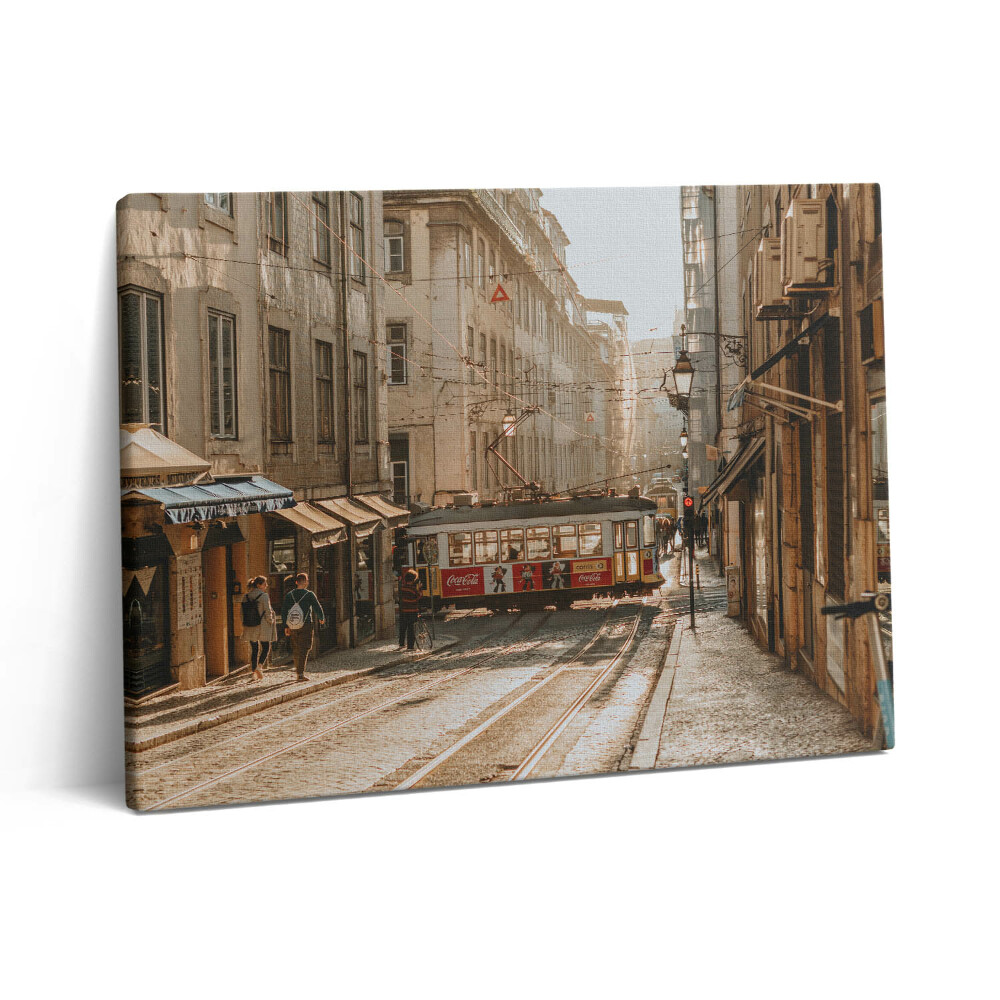 Pictură pe pânză 80x60 Vedere a Lisabonei și a tramvaiului