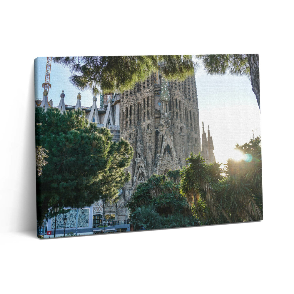 Pictură pe pânză 80x60 Parcul Sagrada Familia din Barcelona