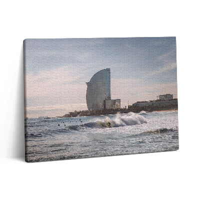 Pictură pe pânză 80x60 Surfer din Barcelona