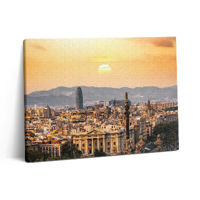 Pictură pe pânză 80x60 Peisajul Sagrada Familia din Barcelona