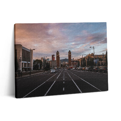 Pictură pe pânză 80x60 Vedere a drumului de la Barcelona la Tibidabo