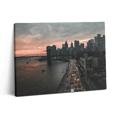 Pictură pe pânză 80x60 Vedere aeriană a orașului în zori