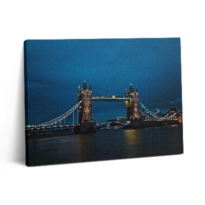 Pictură pe pânză 80x60 Tower Bridge în Londra noaptea