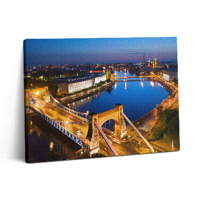 Pictură pe pânză 80x60 Orașul Wroclaw noaptea