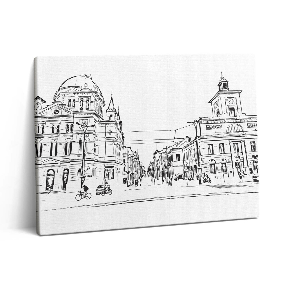 Pictură pe pânză 80x60 Ilustrație a orașului vechi Poznań