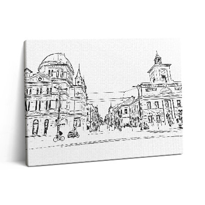 Pictură pe pânză 80x60 Ilustrație a orașului vechi Poznań