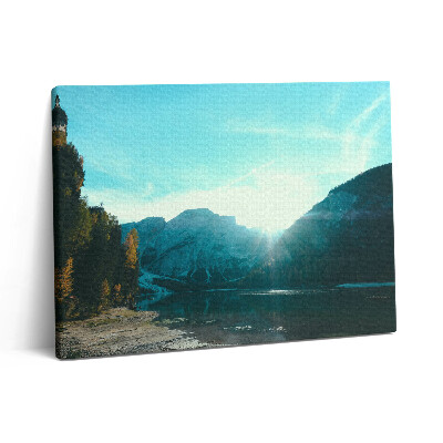 Pictură pe pânză 80x60 Munte și râu în Polonia