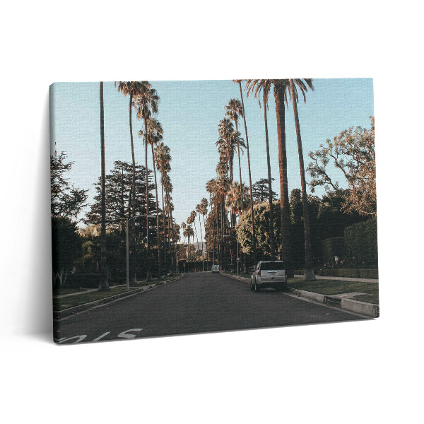 Pictură pe pânză 80x60 Un vehicul pe drum printre copaci