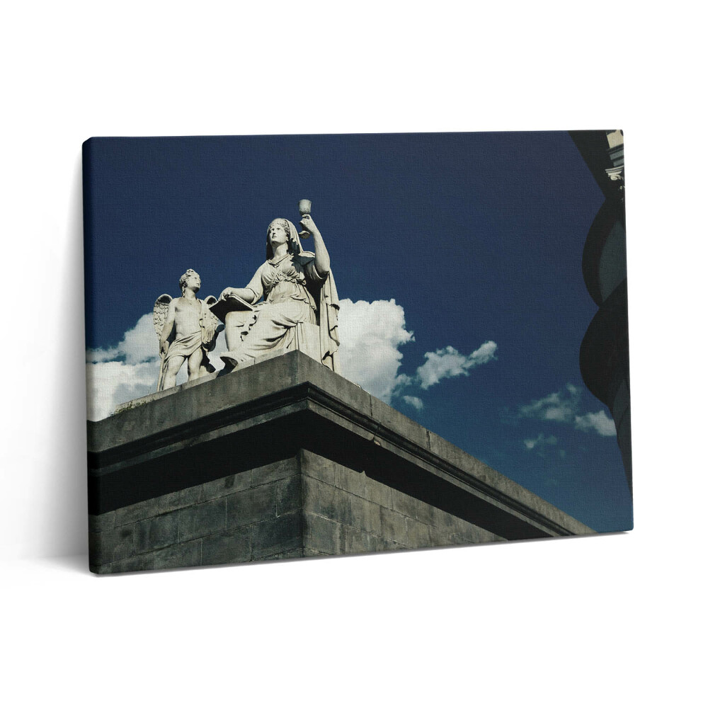 Pictură pe pânză 80x60 Statuia Femeii și Îngerului