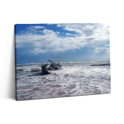 Pictură pe pânză 80x60 Navă scufundată în Sicilia