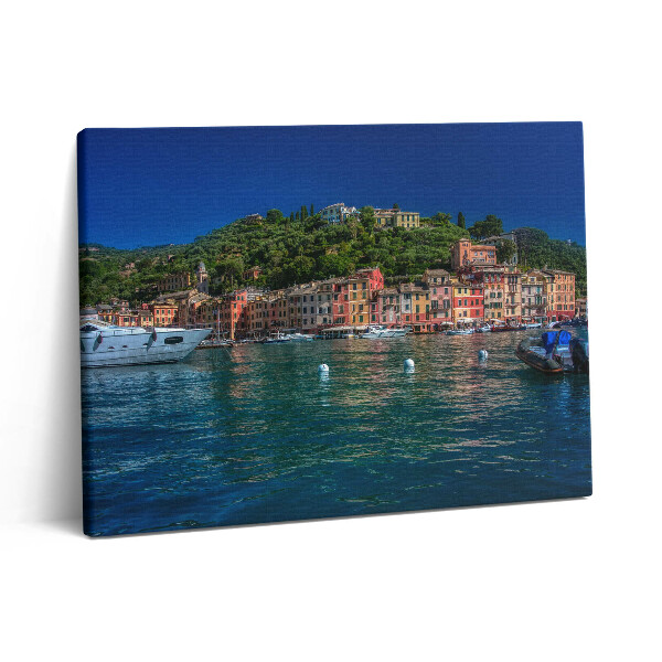 Pictură pe pânză 80x60 Bărci care navighează în Portofino
