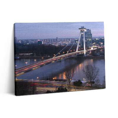 Pictură pe pânză 80x60 Podul OZN peste Dunăre din Bratislava