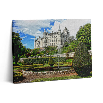 Pictură pe pânză 80x60 Castel cu grădină în Scoția