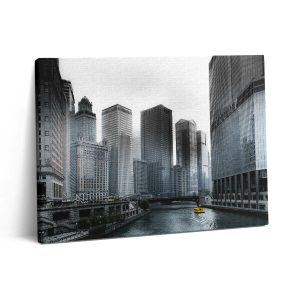 Pictură pe pânză 80x60 Lodz cu o panoramă a orașului